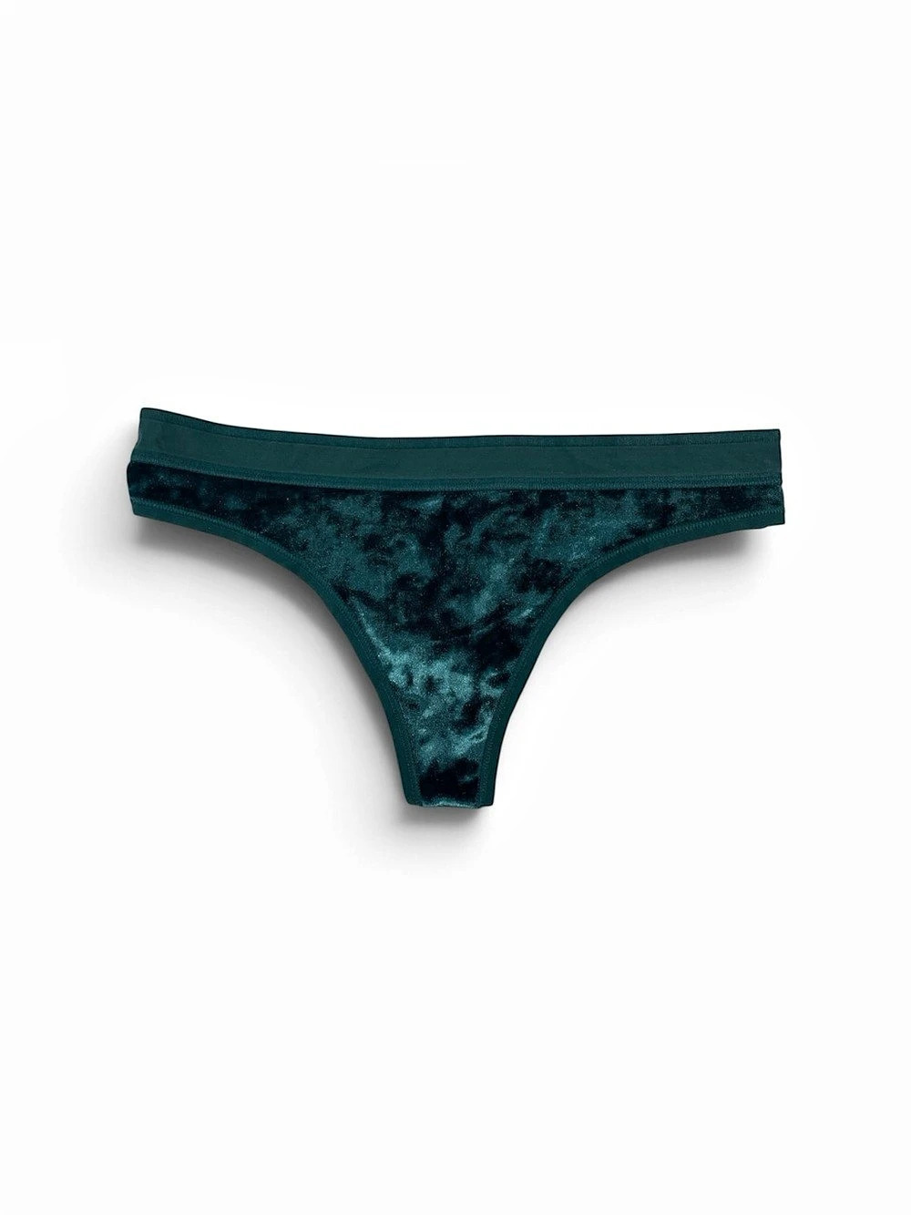 Victoria's Secret Dream Angels Crushed Velvet Thong Panty Green XS NWT